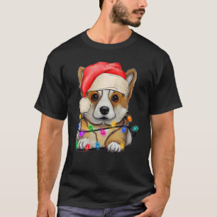 T-shirt Corgi Père Noël Christmas Tree Lights Xmas Boys Do