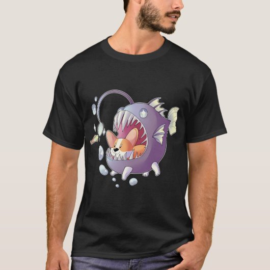 T-shirt Corgi Poisson Pêcheur (Devant)