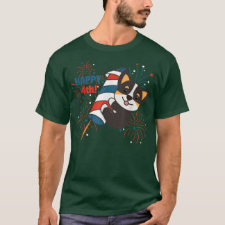 T-shirt Corgi Pour Le 4 Juillet Feu D'Enfants 