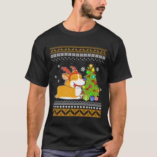 T-shirt Corgi Pour Noël Gif Pour Chien (Devant)