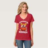 T-shirt CORGI POWERESSÉ PAR RAMEN | Kawaii Corgi Manger Ra (Devant entier)