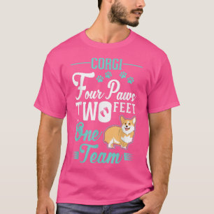 T-shirt Corgi quatre pattes deux pieds une équipe Corgi 