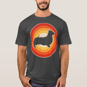 T-shirt Corgi Retro Vintage Sunset 60s les années 70 pour