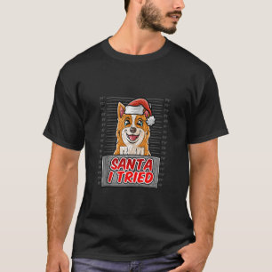 T-shirt Corgi Santa Claus Casquette Joyeux chien de Noël X