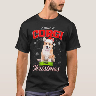 T-shirt Corgi Santa Hat Noël Je Veux Un Corgi Pour Noël