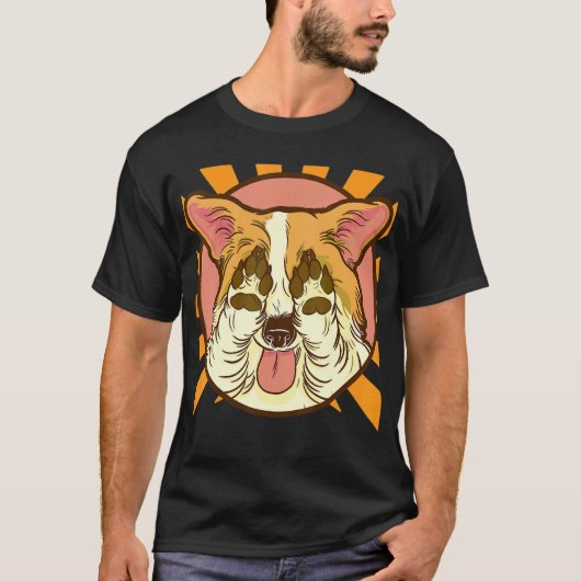 T-shirt Corgi se cachant (Devant)