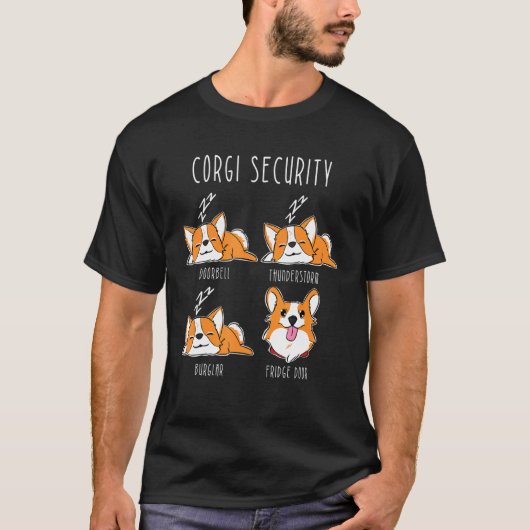 T-shirt Corgi Sécurité Corgi Chien Humour (Devant)