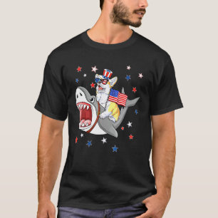T-shirt Corgi Shark 4 juillet Chien Maman Papa Chien