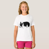 T-shirt corgi silence neige, joie douce (Devant entier)