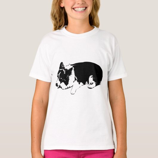 T-shirt corgi silence neige, joie douce (Devant)