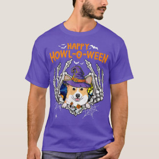 T-shirt Corgi Skeleton Coeur heureux HowlOWeen Costume