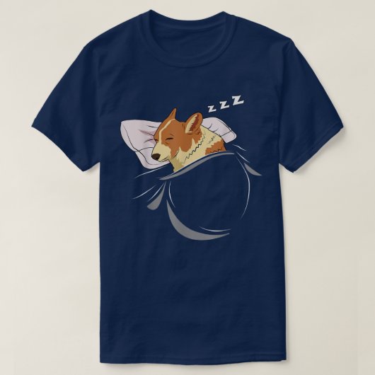 T-shirt Corgi Sleep Sleeping Pyjamas Top Gift Corgi (Design devant)
