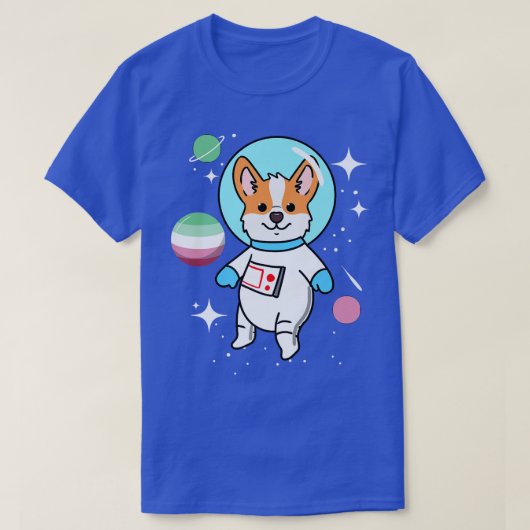 T-shirt Corgi Space Abroseual Pride-619 (Design devant)