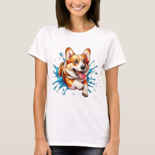 T-shirt Corgi Splash de couleur