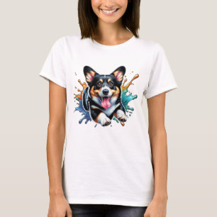 T-shirt Corgi Splash de couleur