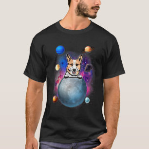 T-shirt Corgi Sur La Lune Galaxie Chiot Chien Spcae