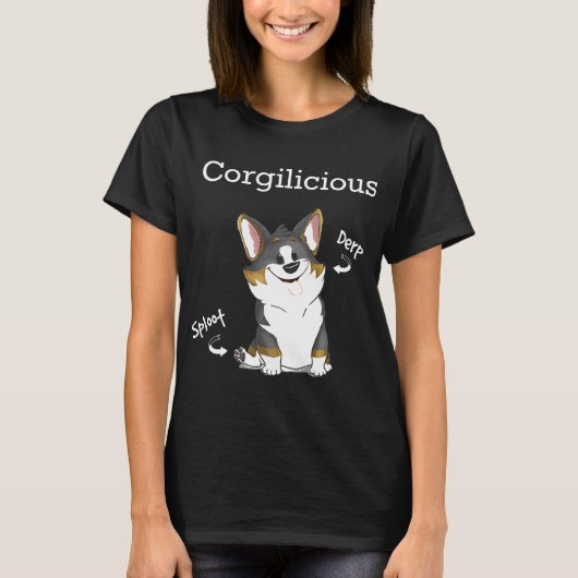 T-shirt Corgi T Derp Étalé (Devant)