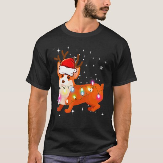 T-shirt Corgi Tee Noël Renne (Devant)