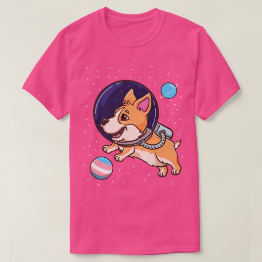 T-shirt Corgi transgenre dans l'espace Trans Pride1335 (Design devant)