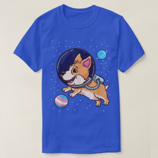 T-shirt Corgi transgenre dans l'espace Trans Pride 1336 (Design devant)