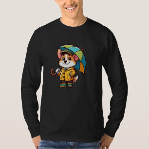 T-shirt Corgi Umbrella Dog Funny Raincoat