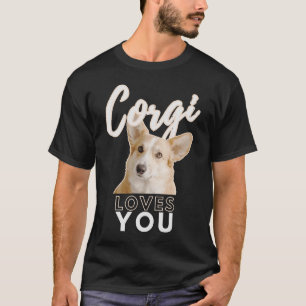 T-shirt Corgi Vous Aime Fourrure Beige Chaude Et Contraste