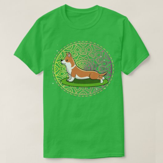 T-shirt Corgi Yoga Doga Chien Yoga (Design devant)