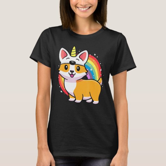 T-shirt Corgicorn Unicorn Corgi (Devant)
