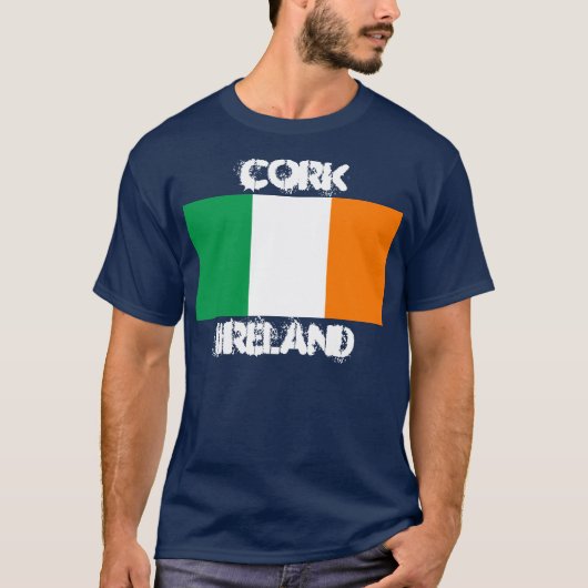 T-shirt Cork, Irlande avec drapeau irlandais (Devant)