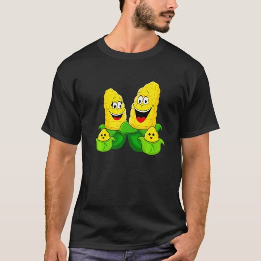 T-shirt Corn Family Vegetable Vegetarian Vegan Farming (Devant)