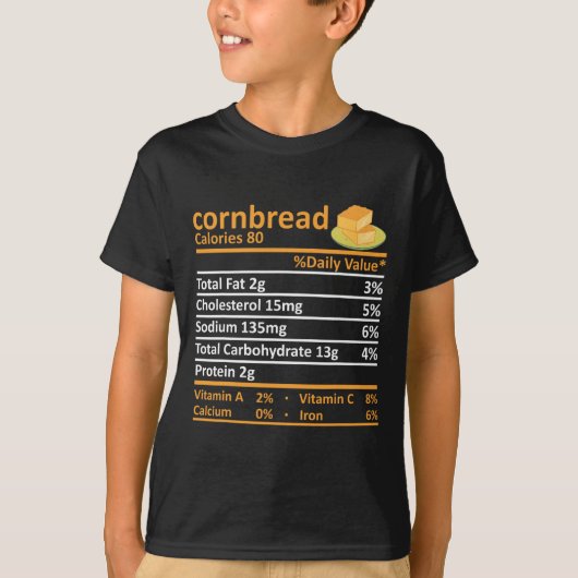 T-shirt Cornbread Nutrition Alimentation Thanksgiving Cost (Devant)
