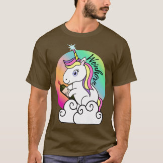 T-shirt Corne à vin licorne JGA motif de fête pour les rei