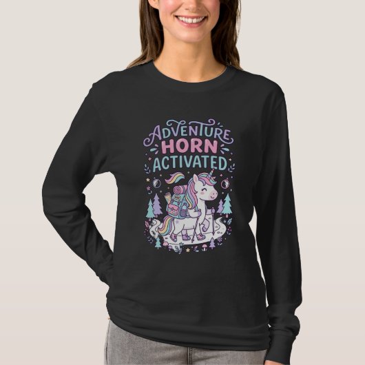 T-shirt Corne d'Aventure de Licorne Activée Graphique Past (Devant)