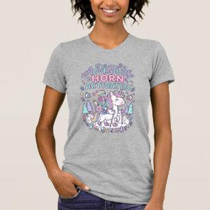 T-shirt Corne d'Aventure de Licorne Activée Graphique Past