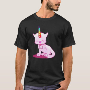 T-shirt Corne de Licorne Arc-en-Ciel Mignon Kittycorn Cati