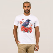 T-shirt Corneille avec pavot (Devant entier)