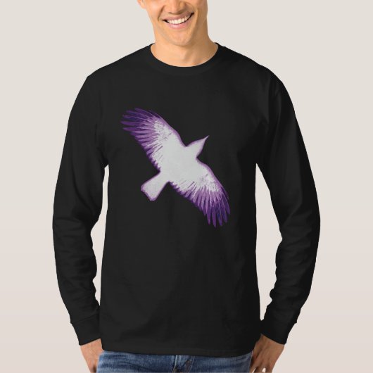 T-shirt Corneille blanche et violette (Devant)