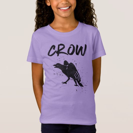T-Shirt Corneille noire en conception de bec d'encre (Devant)