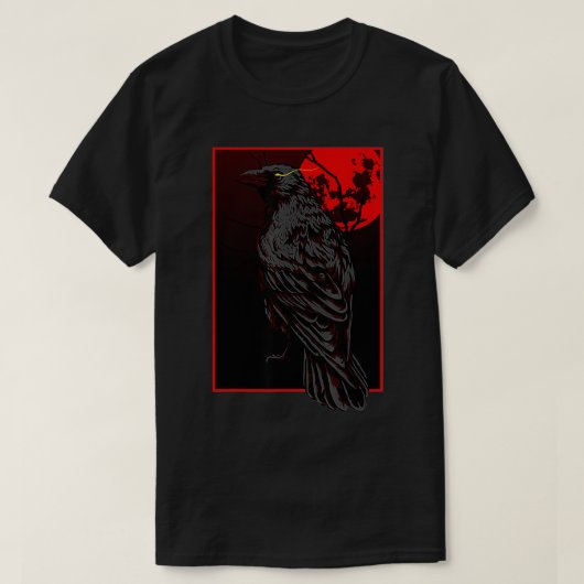 T-shirt Corneille noire estithique pour une sorcière Lune (Design devant)