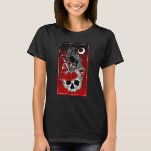 T-shirt Corneille occulte avec crâne gothique occulte comp