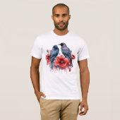 T-shirt Corneilles Fleur d'Oiseau Crow Lover (Devant entier)