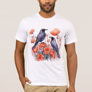 T-shirt Corneilles Fleur d'Oiseau Crow Lover