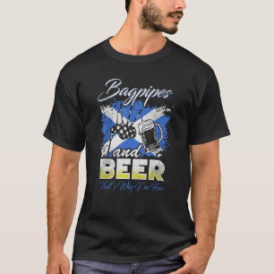 T-shirt Cornemuses et Bière C'est Pourquoi Je Suis Là Drap
