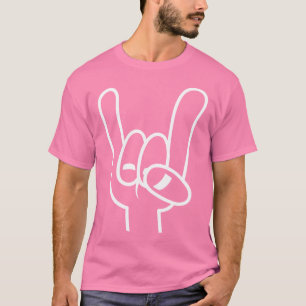 T-shirt Cornes de diable Heavy Metal ligne blanche