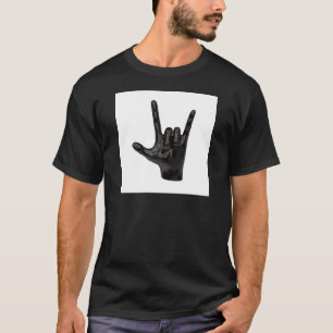 T-shirt cornes diable main