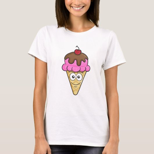 T-shirt Cornet de crème glacée Emoji (Devant)