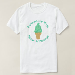 T-shirt Cornet de crème glacée PERSONNALISÉ de menthe de