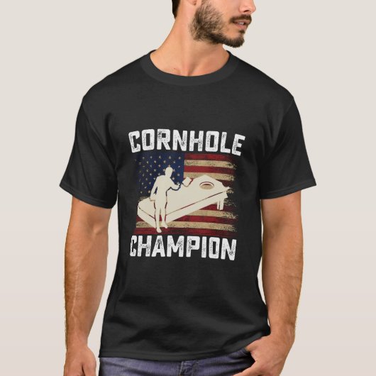 T-shirt Cornhole Champion américain Drapeau USA 4 juillet (Devant)