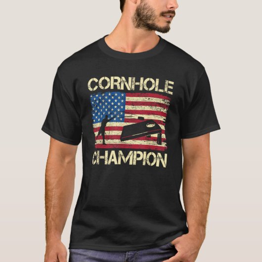 T-shirt Cornhole Champion American Flag USA 4 juillet Corn (Devant)