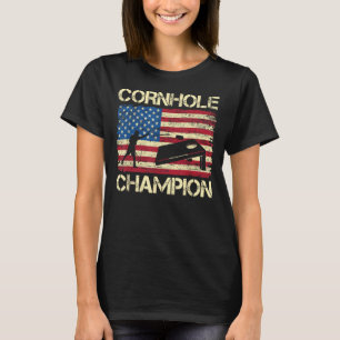 T-shirt Cornhole Champion American Flag USA 4 juillet Corn